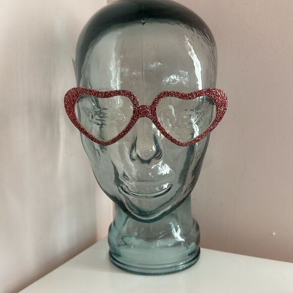 Glitter Fun Sunglasses Pink Hearts Valentines Day - Picture 1 of 2
